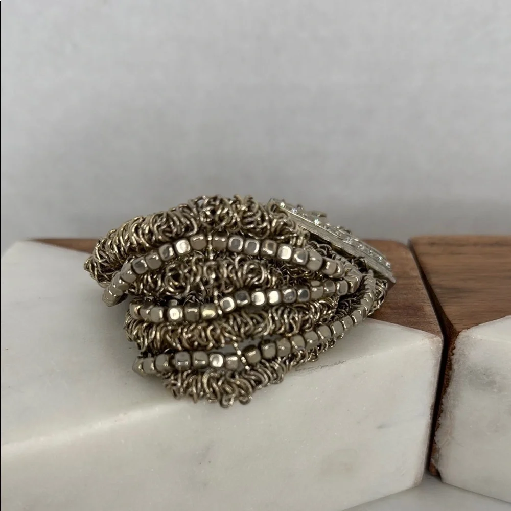 Vintage Estate Chunky Gold Beaded Bracelet Lot C48